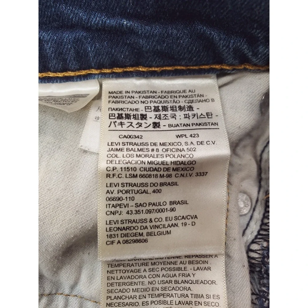 Levis 514 Jeans Mens 38x32 Blue Slim Straight Stretch Denim Pants Medium Wash